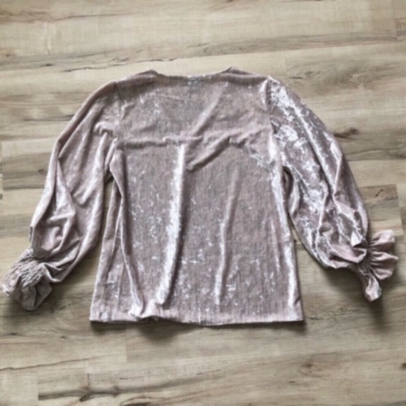 Balloon Sleeve Champagne Glitter Blouse - Picture 6 of 9
